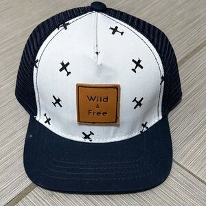 Kids Airplane Hat - Navy and White
